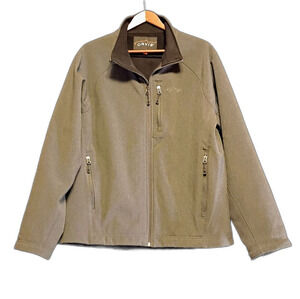 Orvis Softshell Jacket Full-Zip Gray Heather Fleece-Lined Mens M EUC